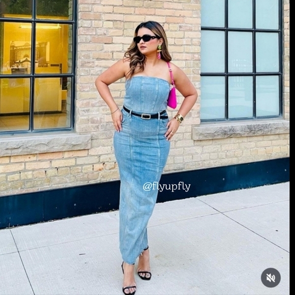 Zara denim midi skirt blue Size XS S M XL - Picture 11 of 17